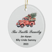 家族パーソナライズされたのクリスマス記念品 セラミックオーナメント (左)