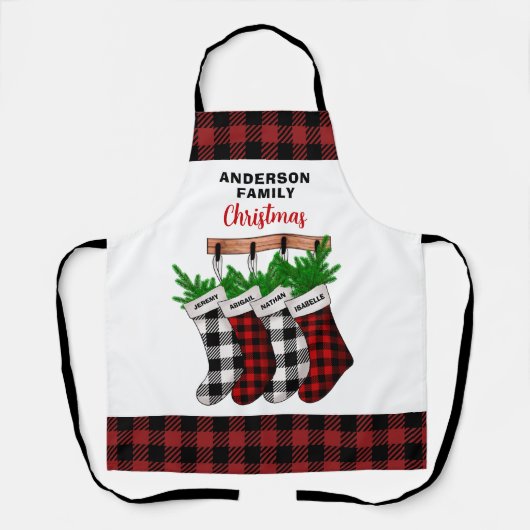 家族パーソナライズされたのクリスマス エプロン (正面)