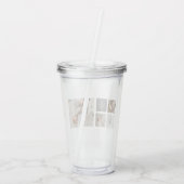 家族パーソナライズされたのコラージュの贈り物 アクリルタンブラー (裏面)