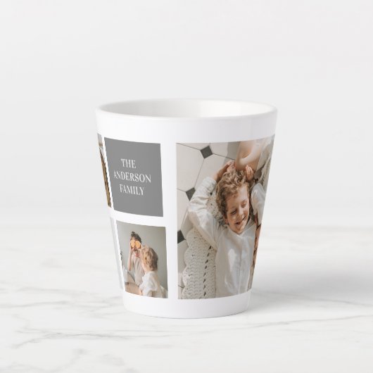 家族パーソナライズされたのコラージュの贈り物 カフェラテマグ (正面)