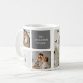 家族パーソナライズされたのコラージュの贈り物 コーヒーマグカップ (正面左)