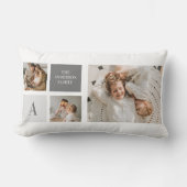 家族パーソナライズされたのコラージュの贈り物 ランバークッション (正面)