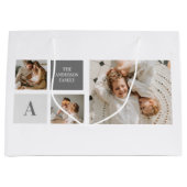 家族パーソナライズされたのコラージュの贈り物 ラージペーパーバッグ (正面)