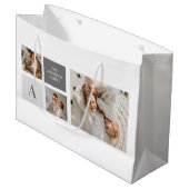 家族パーソナライズされたのコラージュの贈り物 ラージペーパーバッグ (正面アングル)