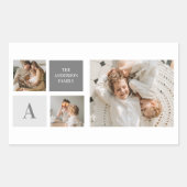 家族パーソナライズされたのコラージュの贈り物 長方形シール (正面)