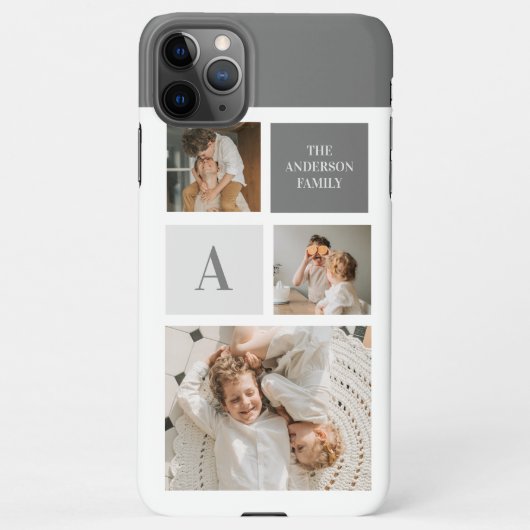 家族パーソナライズされたのコラージュの贈り物 iPhoneケース (裏面)