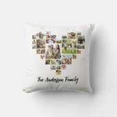 家族パーソナライズされたのハート型フォトコラージュ クッション (正面)