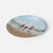 家族パーソナライズされたの写真がビーチ ペーパープレート (アングル)