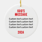 家族パーソナライズされたの写真とカスタムメッセージ セラミックオーナメント (裏面)