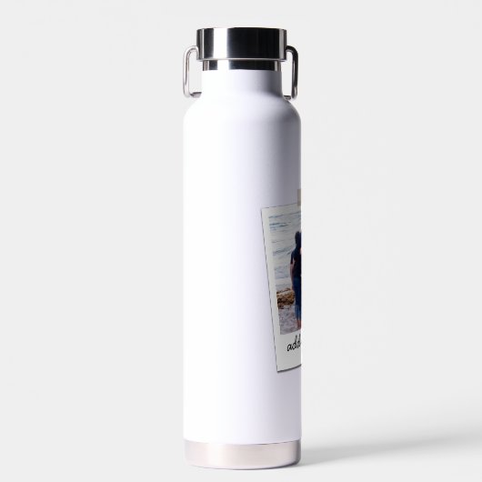 家族パーソナライズされたの写真とカスタム文字 ウォーターボトル (正面)