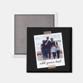 家族パーソナライズされたの写真とカスタム文字 マグネット (正面/裏面)