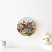 家族パーソナライズされたの写真と名前のカスタム ラウンド壁時計 (ホーム)