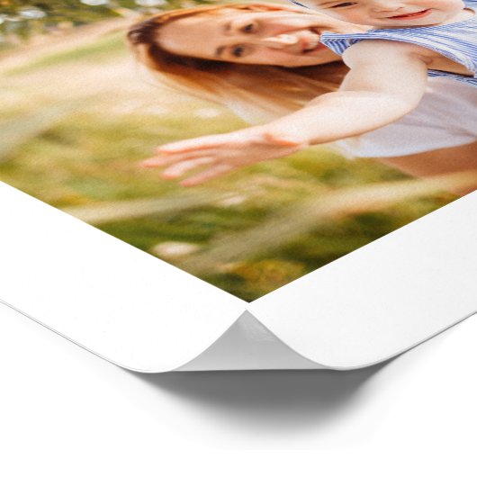 家族パーソナライズされたの写真と名前のプリント ポスター (角)