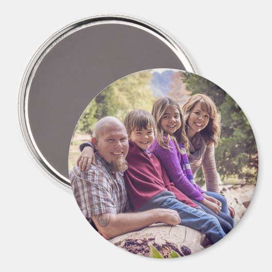 家族パーソナライズされたの写真と名前マグネット マグネット (正面/裏面)