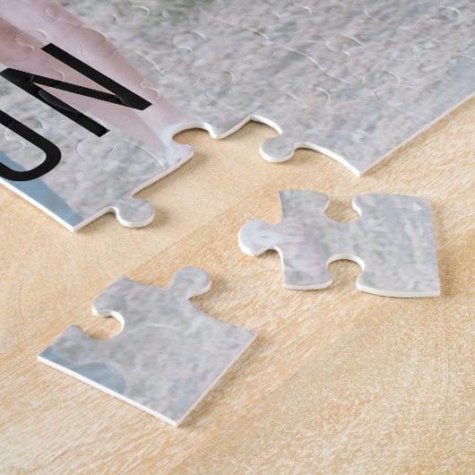 家族パーソナライズされたの写真と名前 ジグソーパズル (側面)