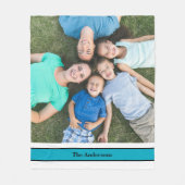 家族パーソナライズされたの写真と名前 フリースブランケット (正面)