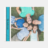 家族パーソナライズされたの写真と名前 フリースブランケット (正面(横))