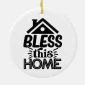 家族パーソナライズされたの写真と引用文クリスマス セラミックオーナメント (裏面)