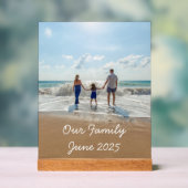 家族パーソナライズされたの写真と文字 アクリルサイン (ニュートラル)