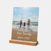 家族パーソナライズされたの写真と文字 アクリルサイン (傾斜)