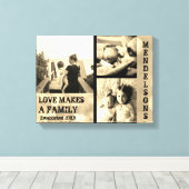 家族パーソナライズされたの写真のコラージュとカスタム文字 キャンバスプリント (インサイチュ (ウッドフロア))