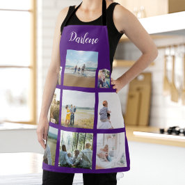 家族パーソナライズされたの写真のコラージュ名 エプロン