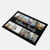 家族パーソナライズされたの写真のコラージュ名 ドアマット (アングル)