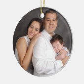 家族パーソナライズされたの写真の休日 セラミックオーナメント (左)