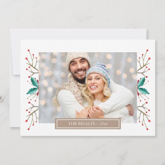 家族パーソナライズされたの写真グリーティングカード シーズンカード (正面)
