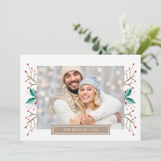 家族パーソナライズされたの写真グリーティングカード シーズンカード (スタンド正面)