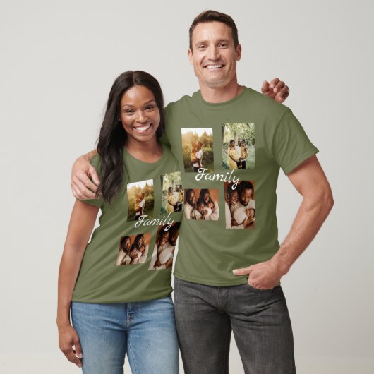 家族パーソナライズされたの写真コラージュの一種 Tシャツ (ユニセックス)