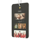 家族パーソナライズされたの写真コラージュを黒に カーエアーフレッシュナー (左)