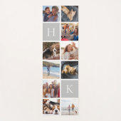 家族パーソナライズされたの写真コラージュ |グレーモノグラム ヨガマット (正面)