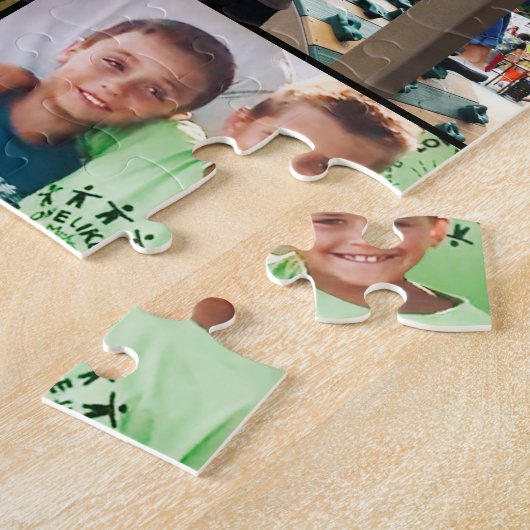 家族パーソナライズされたの写真コラージュ ジグソーパズル (側面)