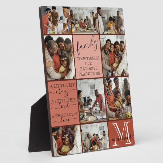 家族パーソナライズされたの写真コラージュ フォトプラーク (側面)