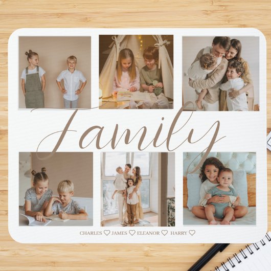 家族パーソナライズされたの写真コラージュ マウスパッド