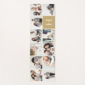 家族パーソナライズされたの写真コラージュ | 金ゴールドモノグラム ヨガマット (正面)