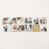 家族パーソナライズされたの写真コラージュ | 金ゴールドモノグラム ヨガマット (正面(横))