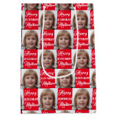 家族パーソナライズされたの写真ハッピーバースデー ミディアムペーパーバッグ (裏面)