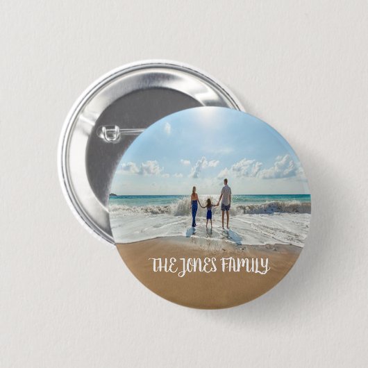 家族パーソナライズされたの写真ボタン 缶バッジ (正面&裏面)