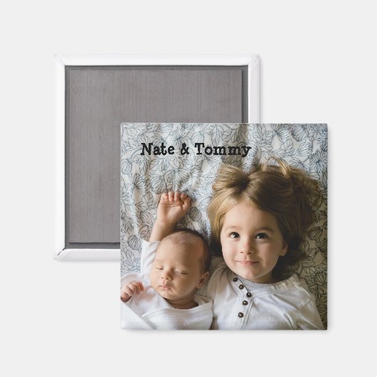 家族パーソナライズされたの写真冷蔵庫用マグネット マグネット (正面/裏面)