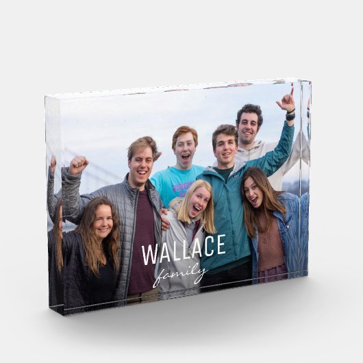 家族パーソナライズされたの写真名 フォトブロック (左)