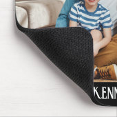 家族パーソナライズされたの写真家名タイポグラフィ マウスパッド (コーナー)