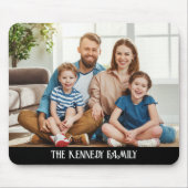 家族パーソナライズされたの写真家名タイポグラフィ マウスパッド (正面)