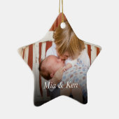 家族パーソナライズされたの写真自分で作成 セラミックオーナメント (右)
