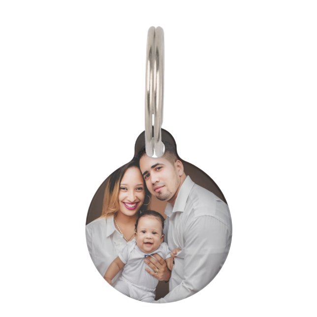 家族パーソナライズされたの写真自分で作成 ペット　ネームタグ (正面)