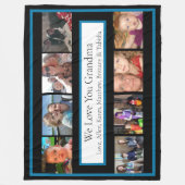 家族パーソナライズされたの写真 |おばあちゃんのプレゼント フリースブランケット (正面)