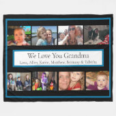 家族パーソナライズされたの写真 |おばあちゃんのプレゼント フリースブランケット (正面(横))