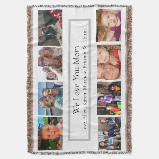 家族パーソナライズされたの写真 スローブランケット (正面縦)