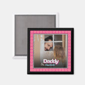 家族パーソナライズされたの写真 – パパ娘と息子の写真 マグネット (正面/裏面)